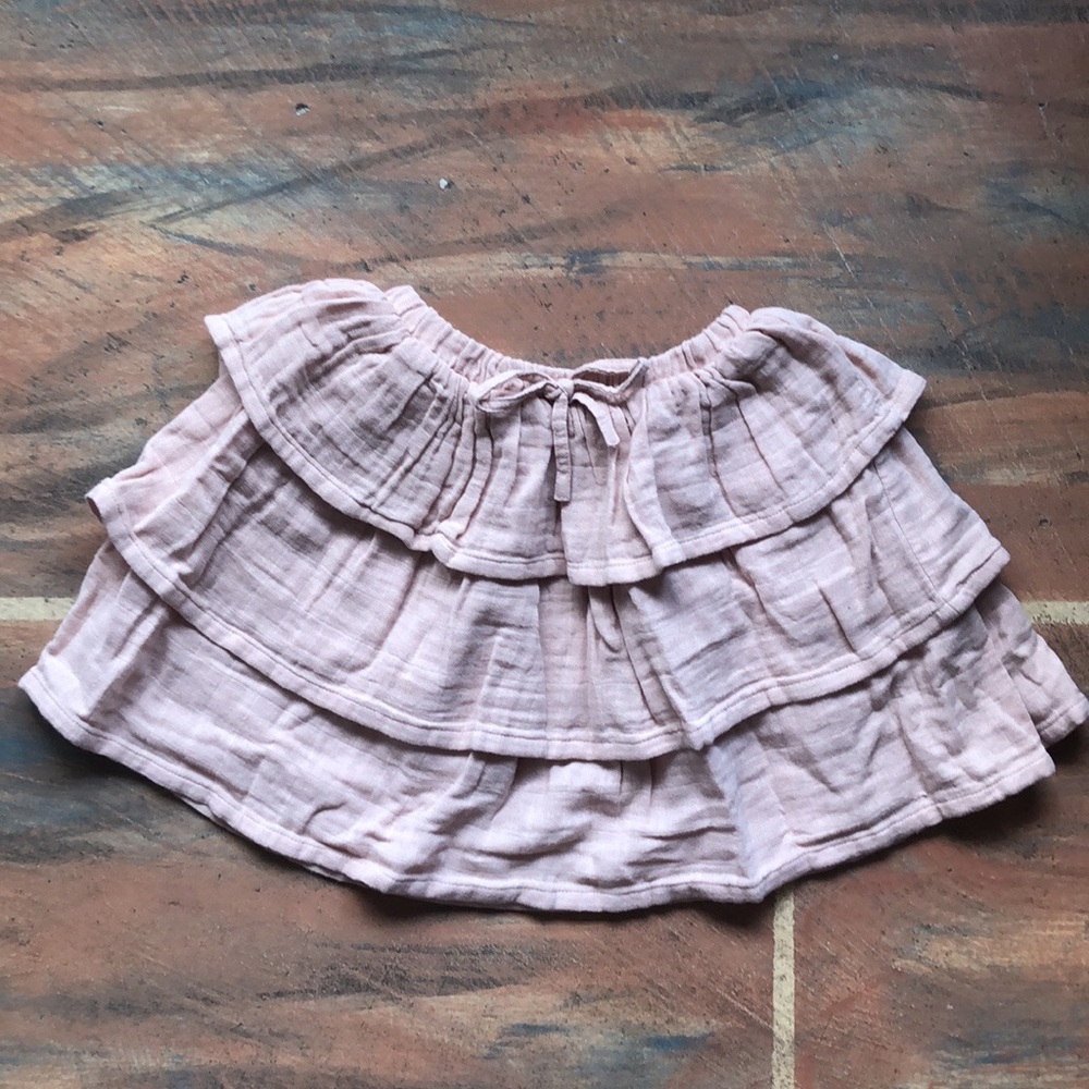 Jamie Kay Pink Muslin Skirt Ruffled Tiered Organic Cotton in Size 6